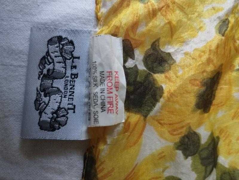 L.k.bennett silk шелковый шарф шарфик шейный платок 100% шелк бохо coachelа must have
