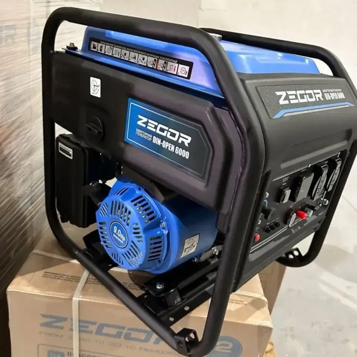 Інверторний бензиновий генератор ZEGOR DIN-OPEN6000. 5,5-6.0 кВт.