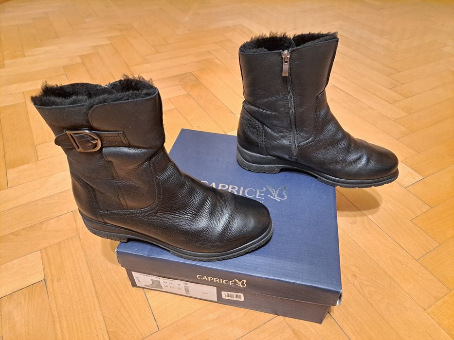 Ocieplane botki z prawdziwej skóry CAPRICE 40