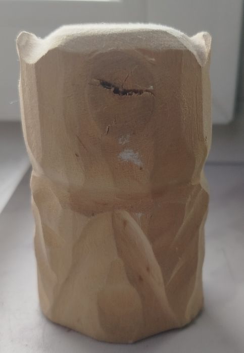 Drewniana sowa ozdoba dekoracja figurka na prezent