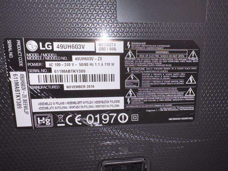 LG 49 cali z funkcją Smart Netflix YouTube + dvb-t2 hevc.265