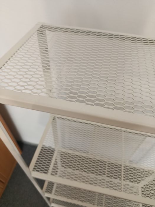 Metalowy biały regał Ikea 4 półki