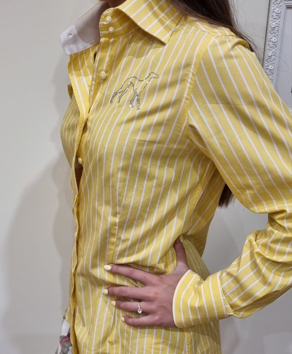 Camisa Amarela às riscas brancas Sacoor Brothers, Tamanho 38