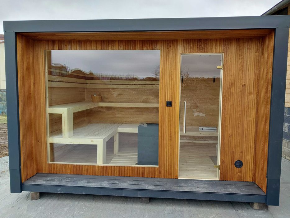 Sauna Ogrodowa ARKAYA Thermo 3,7 m x 2,6 m z przedsionkiem