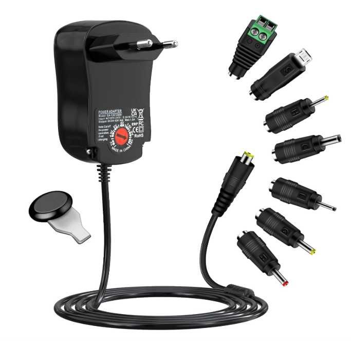 Uniwersalny zasilacz AC do DC 3V 4,5V 5V 6V 7,5V 9V 12V 1A 1,2A