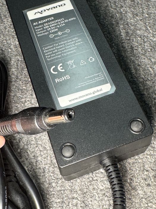 Nowy Zasilacz Movano 120W 19.5V 6.15A do Lenovo (5.5 x 2.5 mm)
