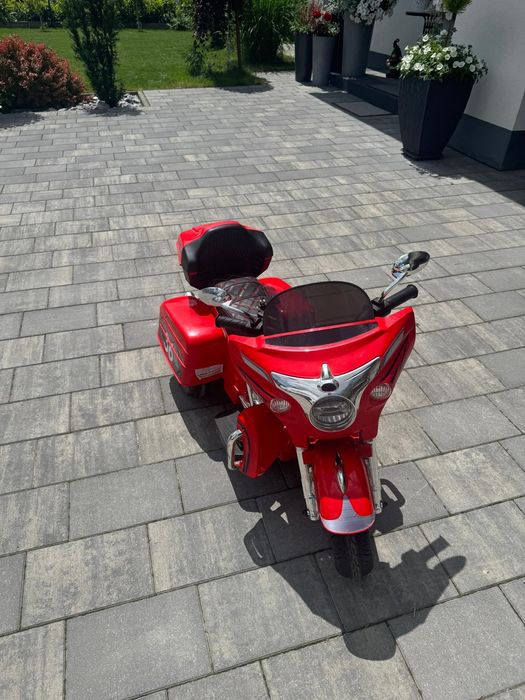 Motocykl motor pojazd na akumulator dla dzieci czerwony MP3 BT+  LED