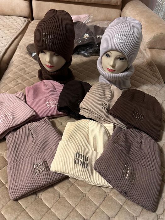 Теплі жіночі шапки на флісі | miu miu | shanel | prada | dior |