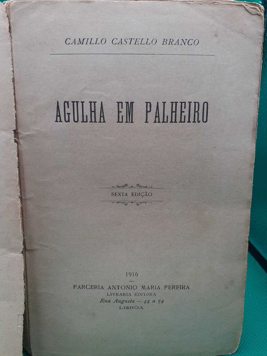 Livro - REF PCE - Camillo Castello Branco - Agulha em Palheiro