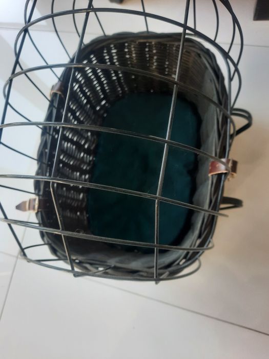 Koszyk wiklinowy na rower dla psa lub kota