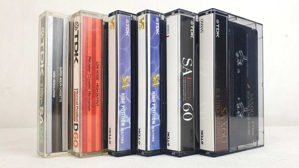 TDK 6 kaset magnetofonowych vintage audio stereo hi-fi retro