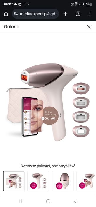 Depilator PHILIPS Lumea 9900 IPL BRI977/00 SenseIQ Czujnik SmartSkin