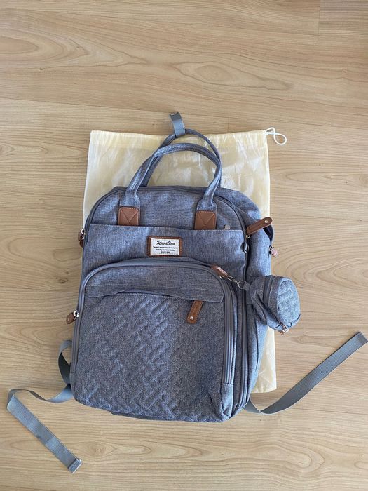 Mochila de maternidade ruvalino cinzenta