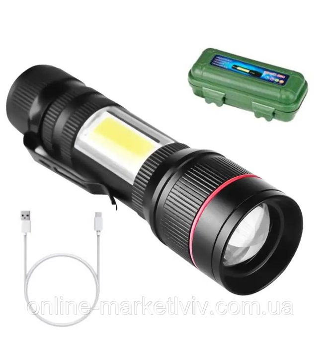 Ручной фонарик карманный ліхтар аккумулятор USB зарядка BL-520  фонарь