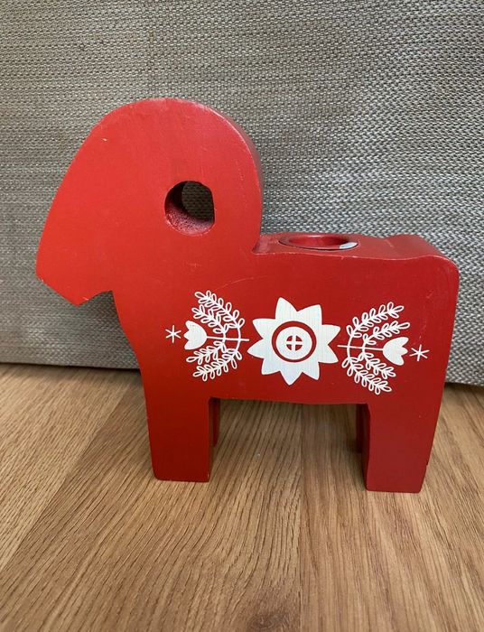 Świecznik szwedzki Dallas koń vintage