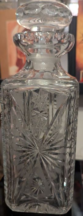 Masywna Karafka Kryształowa PRL – Szlif Gwiazda – 1,75 kg/ 25 cm