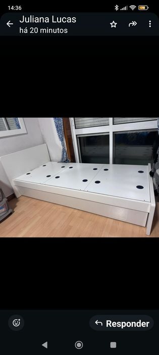 Cama solteiro em muito bom estado