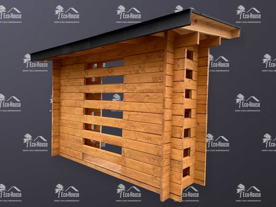 Kompletna Drewutnia Wiata na Drewno Kominkowe 200x100