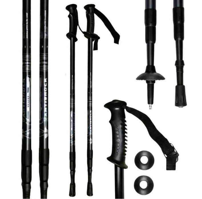 Kije Nordic Walking Teleskopowe Aluminiowe Regulowane 63-135 cm