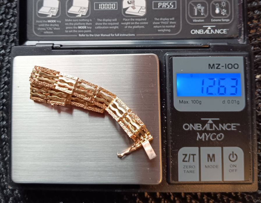 Złota bransoletka dwukolorowa