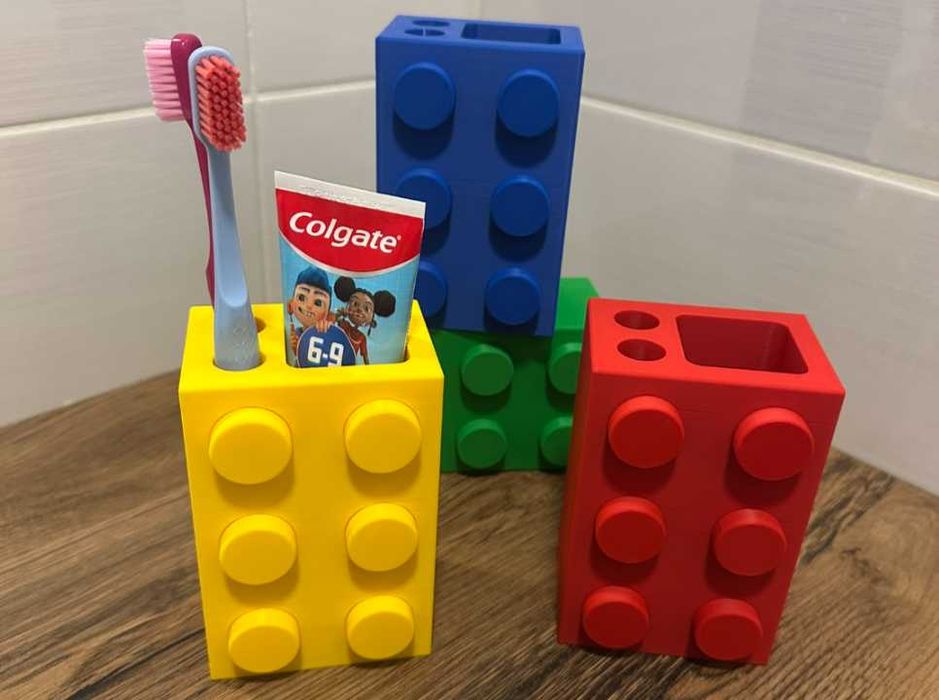 Suporte Pasta e Escova Dentes Tijolo