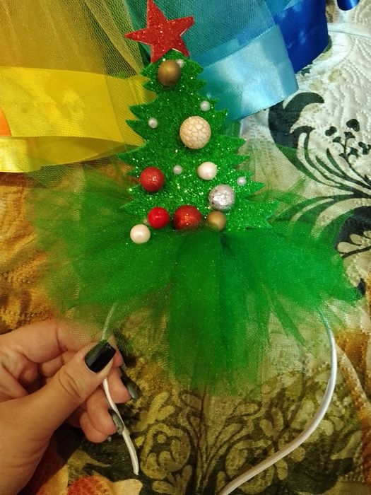 Ободок для утренника,костюм елочки