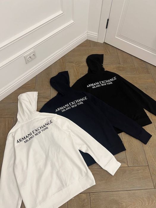 Зіп худі armani excnange зіп худі армані вишете лого