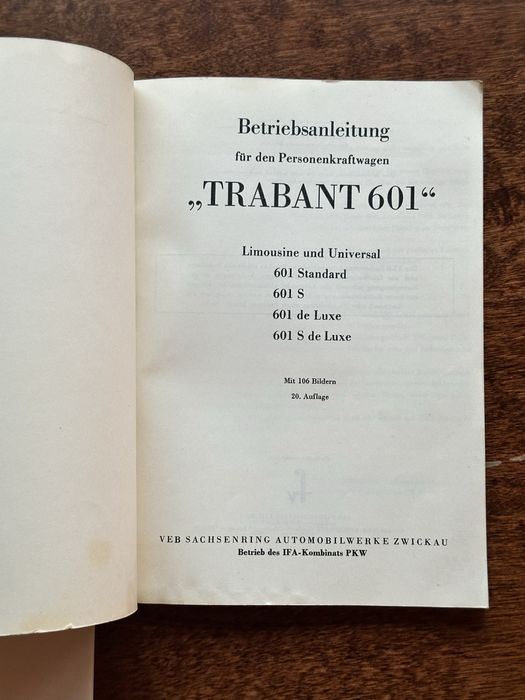 Trabant 601 instrukcja plus schemat