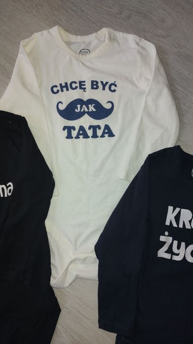 3 Body Smyk długi rękaw 92/98 śmieszne napisy