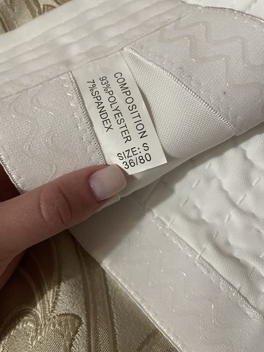 Білий корсетний топ розшитий перлинками