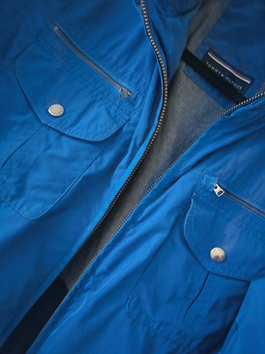 Męska kurtka przejściowa Tommy Hilfiger | Rozmiar L  Niebieska Bomberka Harringtonka