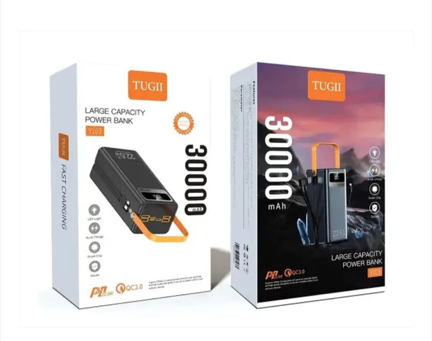 Power bank Tugii 30000mah+фонарик‼️потужний павербанк на 22.5w