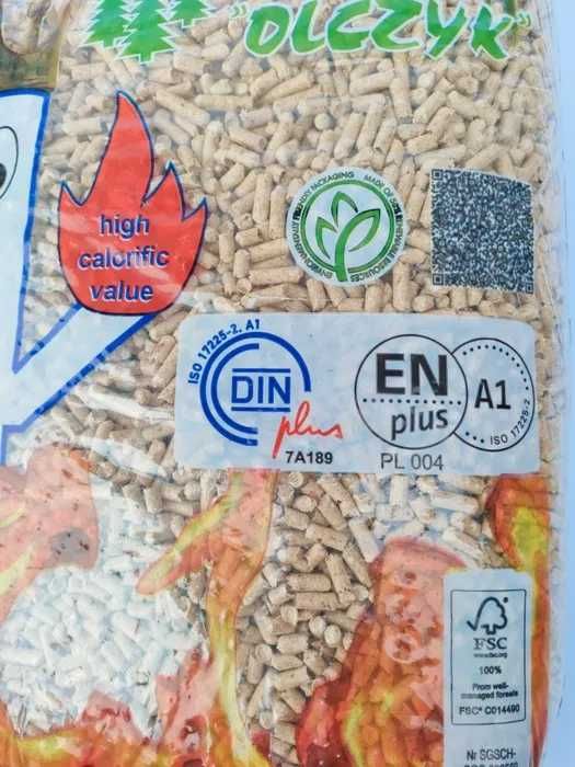 Pellet OLCZYK PREMIUM Transport GRATIS Certyfikowany A1 EN+ DIN+  6 mm