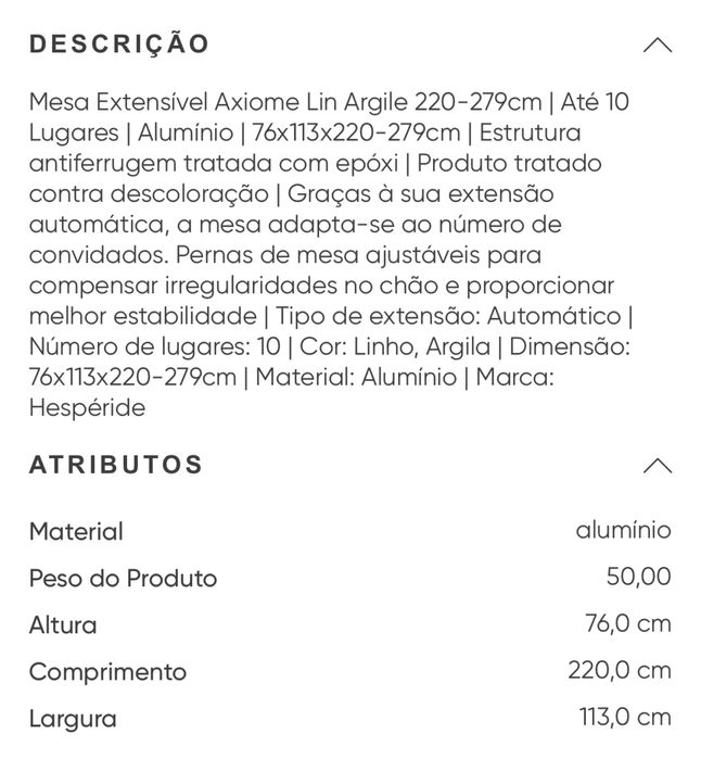 Mesa de exterior extensivel NOVA
