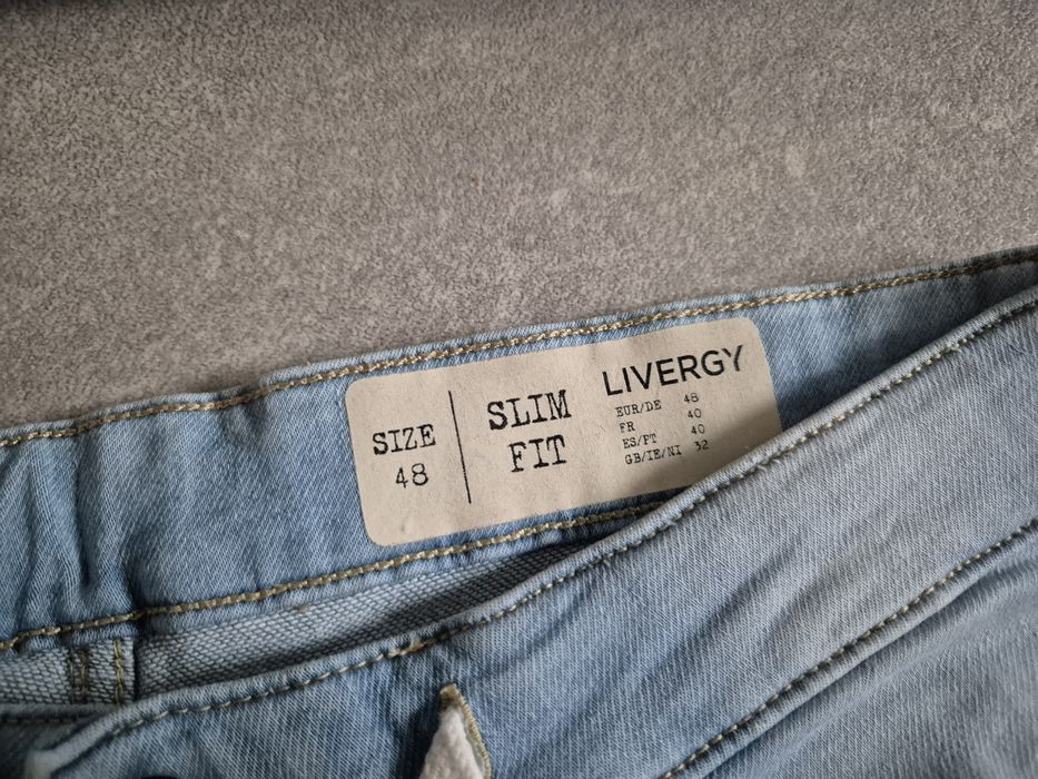 Zestaw 4x spodnie spodenki męskie M L granatowe denim jeans