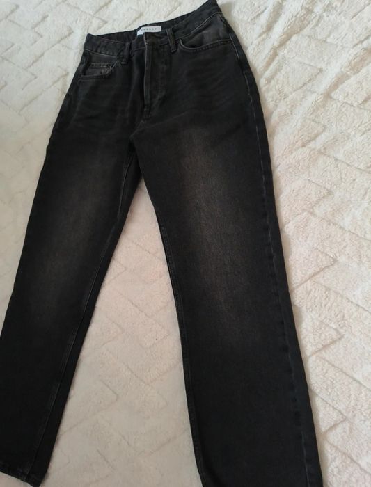 Czarne spodnie jeansowe baggy rozmiar s topshop bawełniane