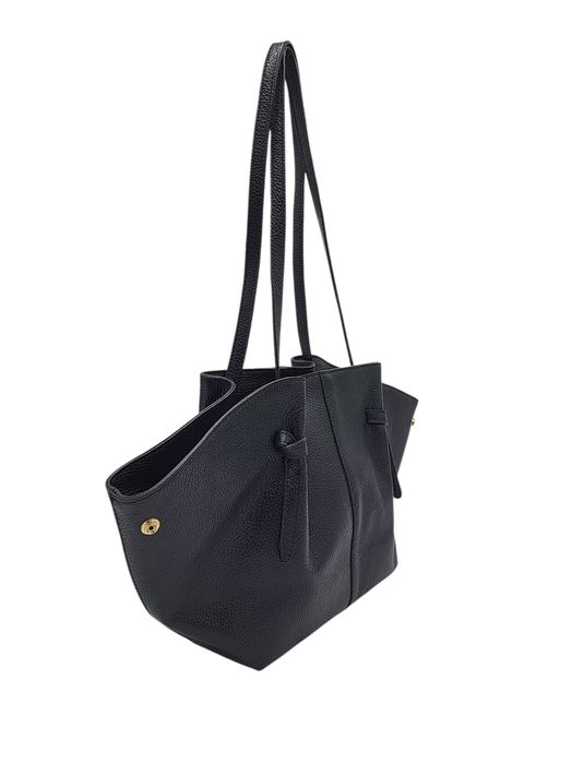 Torebka damska shopper naturalna skóra czarna