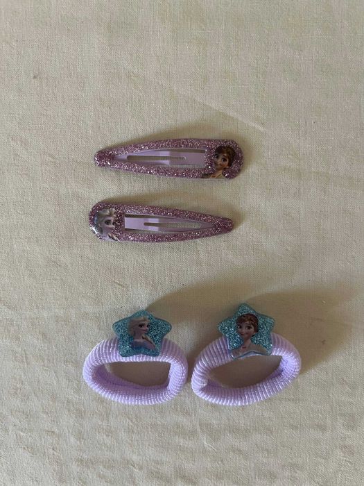 Molas e elásticos de cabelo Frozen (Elsa e Anna) – conjunto de 4