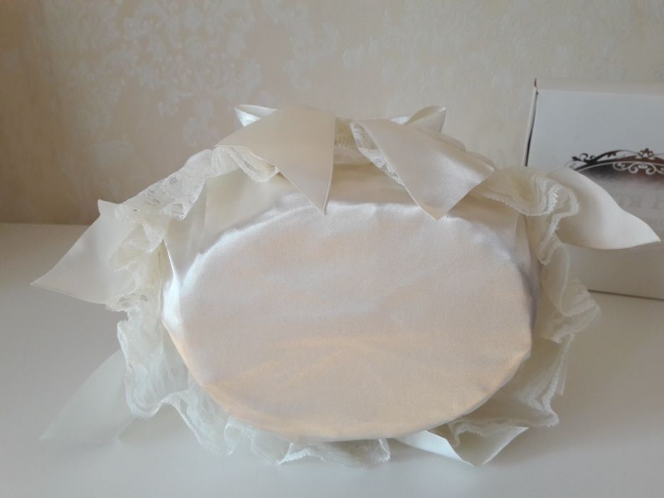 Изысканные аксессуары с гипюром и жемчугом. Подушечка,корзинка,сундук