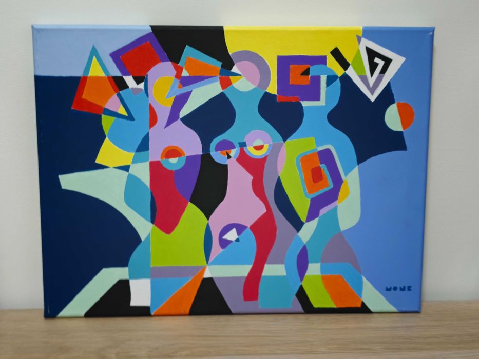 Pintura em ACRÍLICO SOBRE TELA de MONK VINCENZO SANGIORGIO, assinada pelo artista