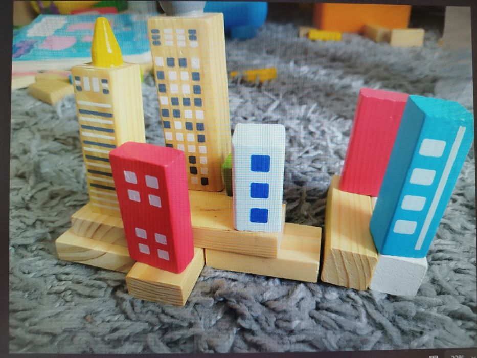 Klocki drewniane Miasto Nocą Elefun