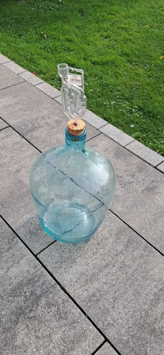Balon gąsior szklany do wina 10L + kosz