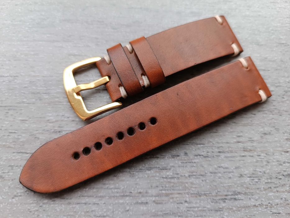 Skórzany pasek zegarka light brown 22 mm