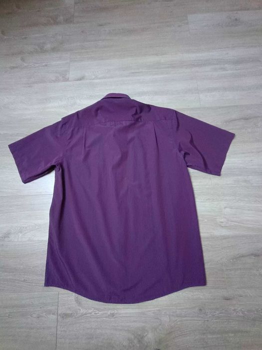 Koszula krótki rękaw kołnierzyk guziki kieszeń prążek 'Hugo Boss' XXL