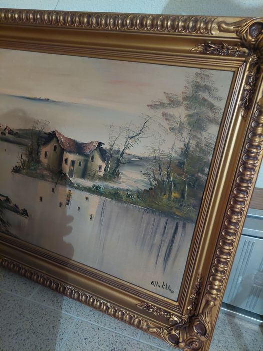 Quadro a óleo pintado à mão