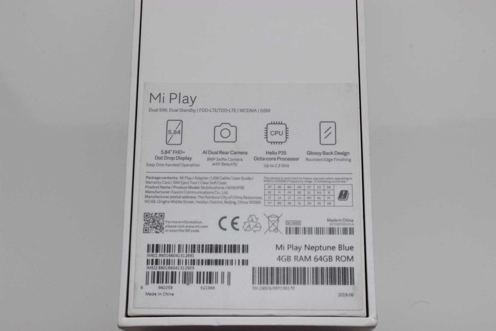 Продам телефон Xiaomi Mi Play 4/64