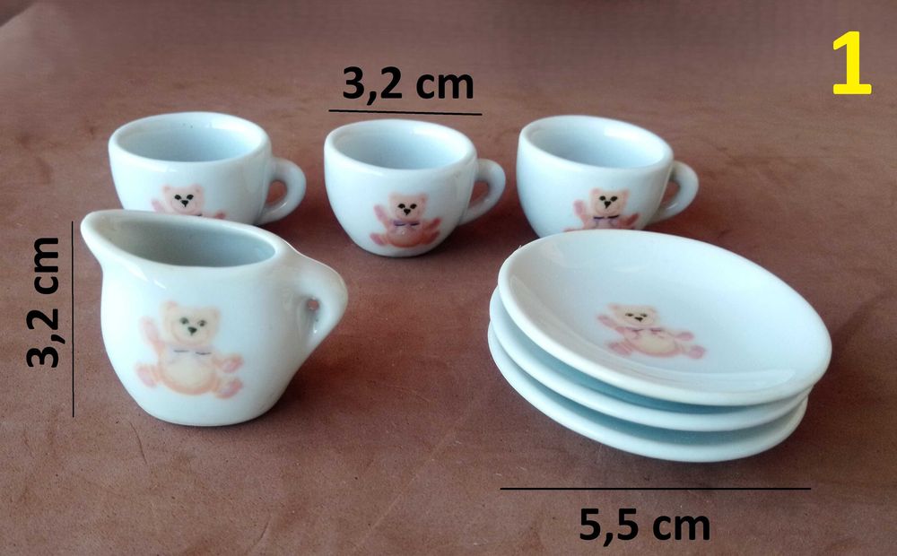 Serviços de chã / café em louça - miniatura