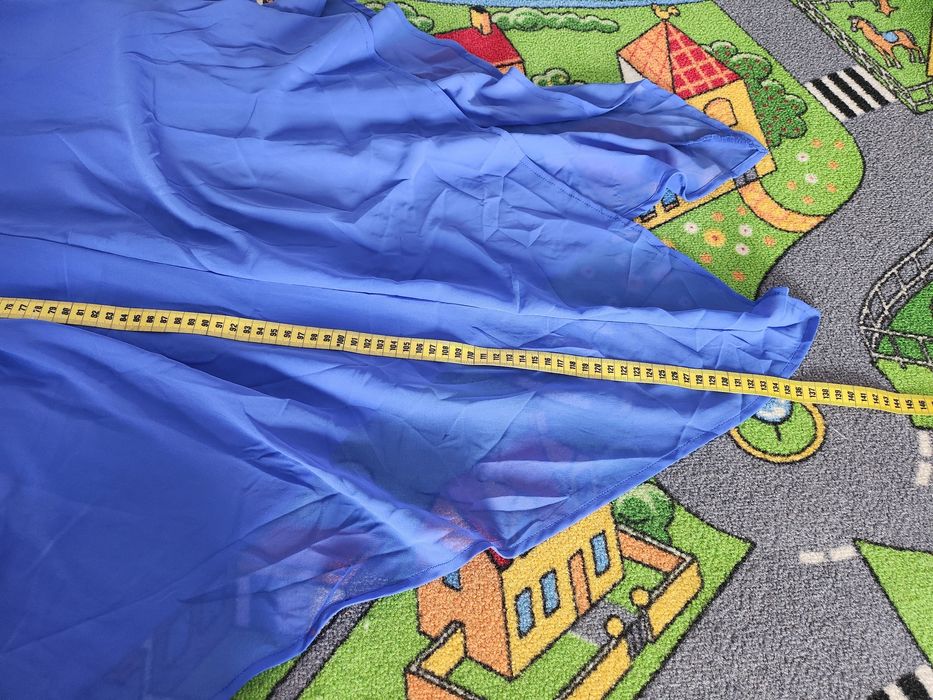 Chabrowa sukienka szyfon falbanki asymetryczna M NAKD