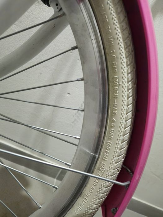 Rower dziewczęcy biało różowy koła 24 cale