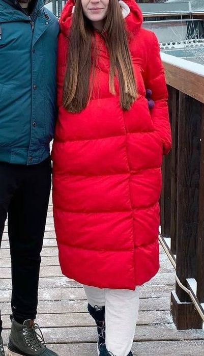 Красный Зимний пуховик